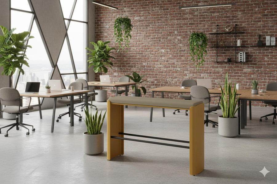 Banquette de comptoir Palma - 112 cm Café / Dijon