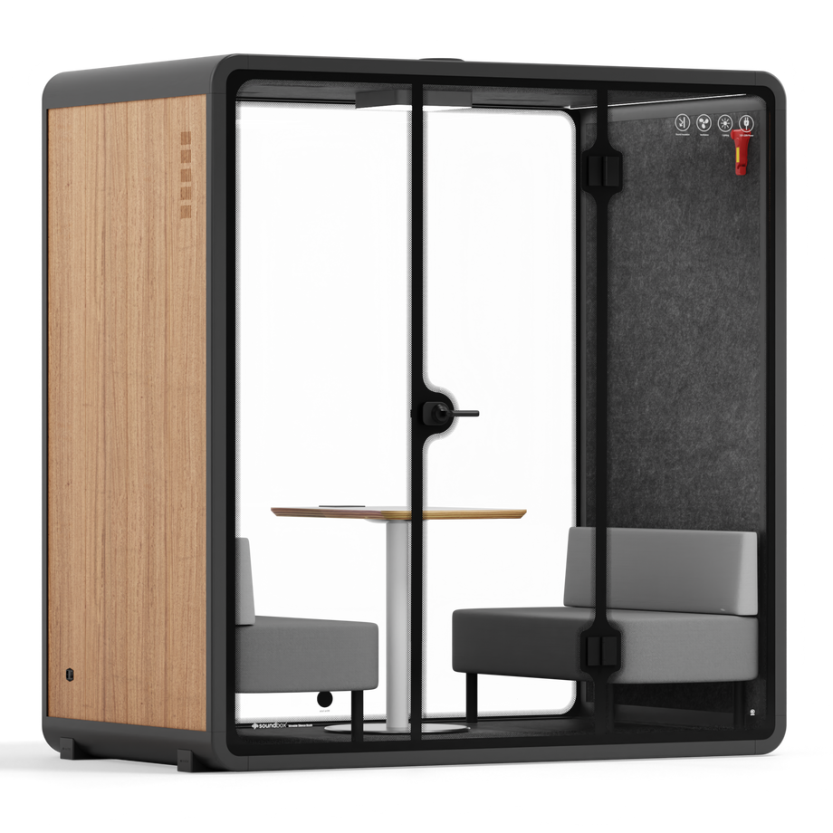 Quell Demi Booth 2+Wooden / Dark Grey / Furniture Set 1