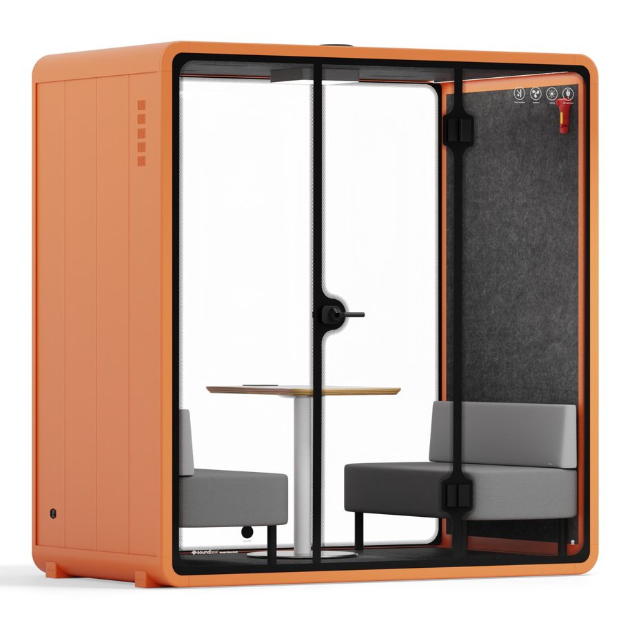 Quell Demi Booth 2+Orange / Dark Grey / Furniture Set 1
