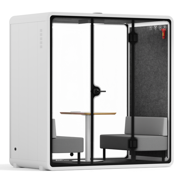 Quell Demi Booth 2+White / Dark Grey / Furniture Set 1