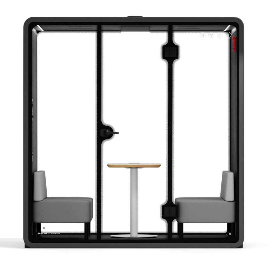 Quell Demi Booth 2+Wooden / Dark Grey / Furniture Set 1