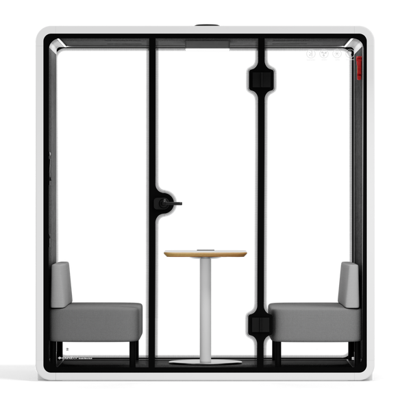 Quell Demi Booth 2+White / Dark Grey / Furniture Set 1
