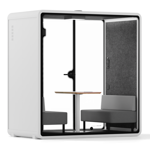 Quell Demi Booth 2+White / Dark Grey / Furniture Set 1