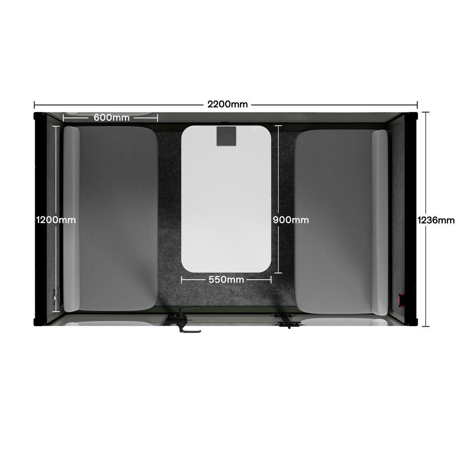 Quell Demi Booth 2+Green / Dark Grey / Furniture Set 1