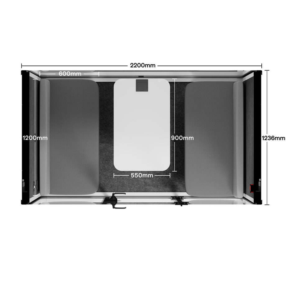 Quell Demi Booth 2+White / Dark Grey / Furniture Set 1