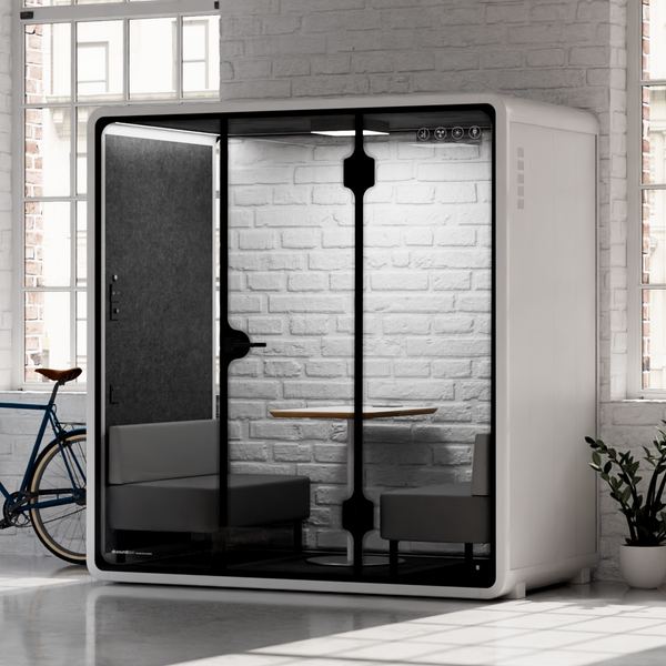 Quell Demi Booth 2+White / Dark Grey / Furniture Set 1