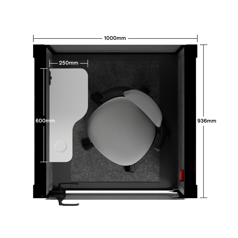 Kontorpod Quell Akustisk Wooden / With Furniture / Dark Grey