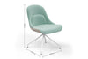 A Bloom Scandinavian Inspired Office Chair with dimensions indicated on a white background. The dimensions are width 550mm, depth 620mm, height 820mm and seat height 450mm.
