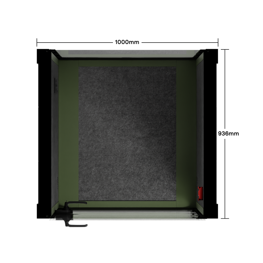 Kontorpod Quell Akustisk Green / No Furniture / Dark Grey