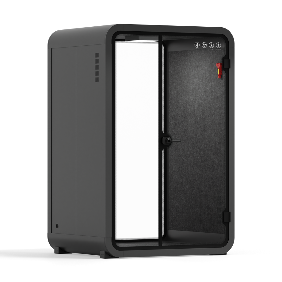 Office Phone Booth Quell - 2 PersonCharcoal / Dark Gray / No Furniture