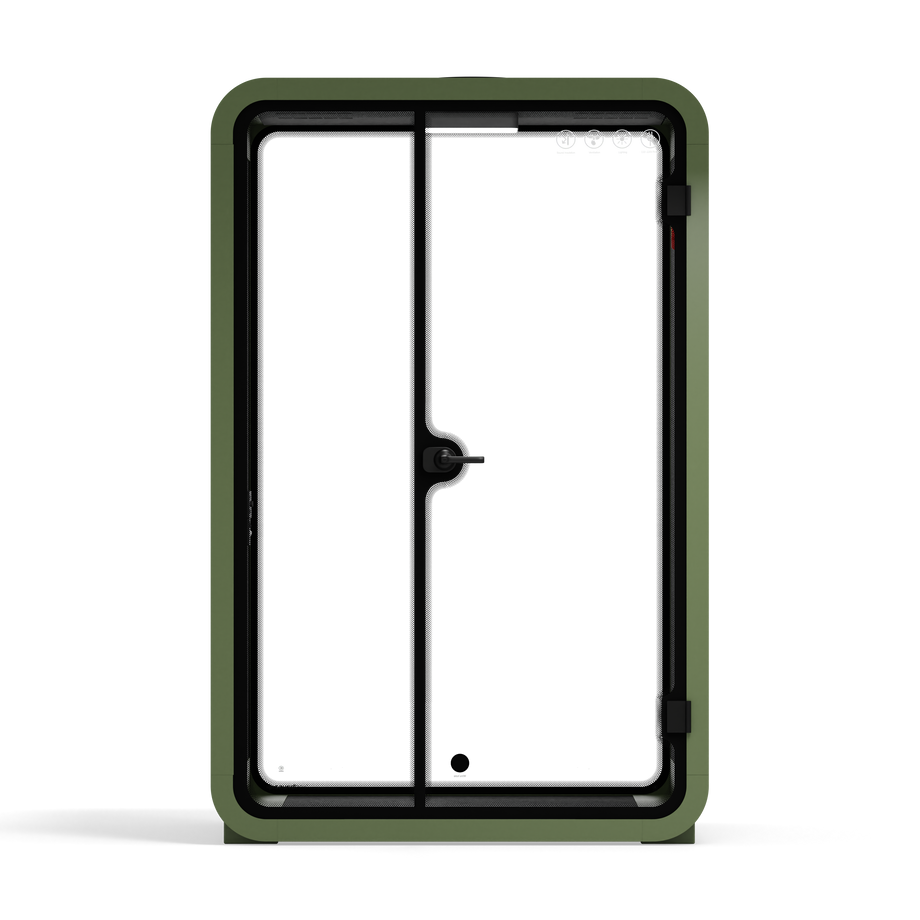 Office Phone Booth Quell - 2 PersonGreen / Dark Gray / No Furniture