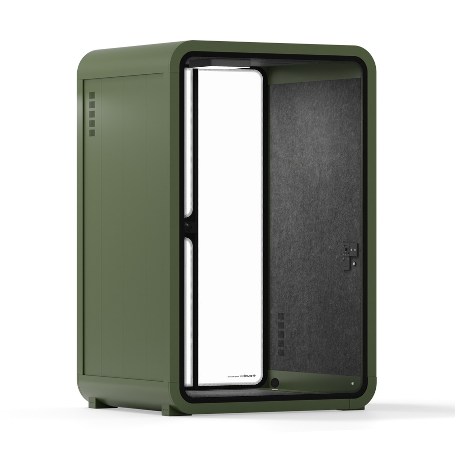 Office Phone Booth Quell - 2 PersonGreen / Dark Gray / No Furniture