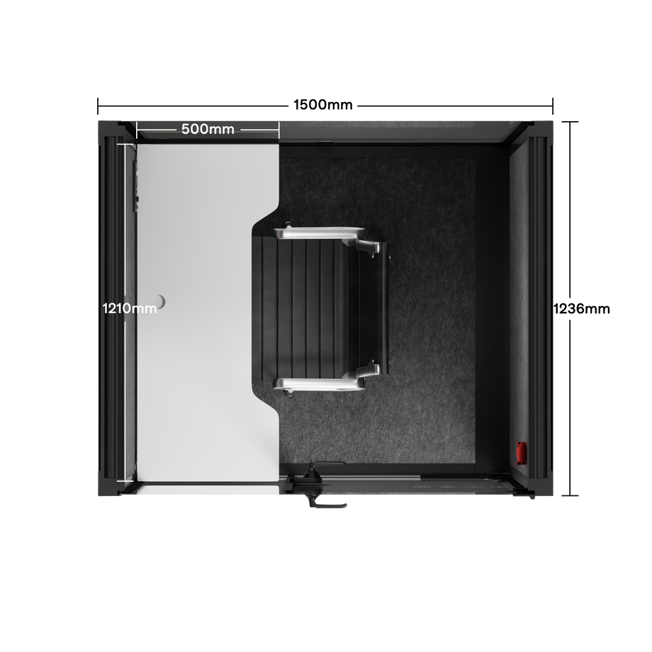 Office Phone Booth Quell - 2 PersonCharcoal / Dark Gray / Work Station + Designer Office Chair