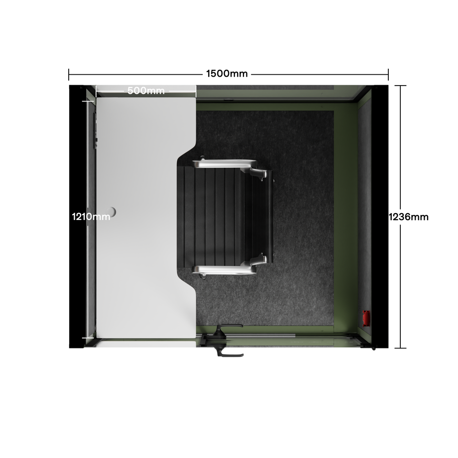 Office Phone Booth Quell - 2 PersonGreen / Dark Gray / Work Station + Designer Office Chair