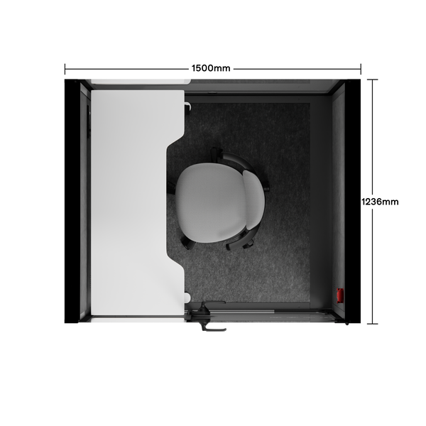 Office Phone Booth Quell - 2 PersonWooden / Dark Gray / Electric Adjustable Work Station + Stool