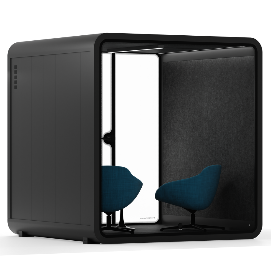 Meeting Booth Quell - 6 PersonBlack / Dark Grey / Furniture Set 2
