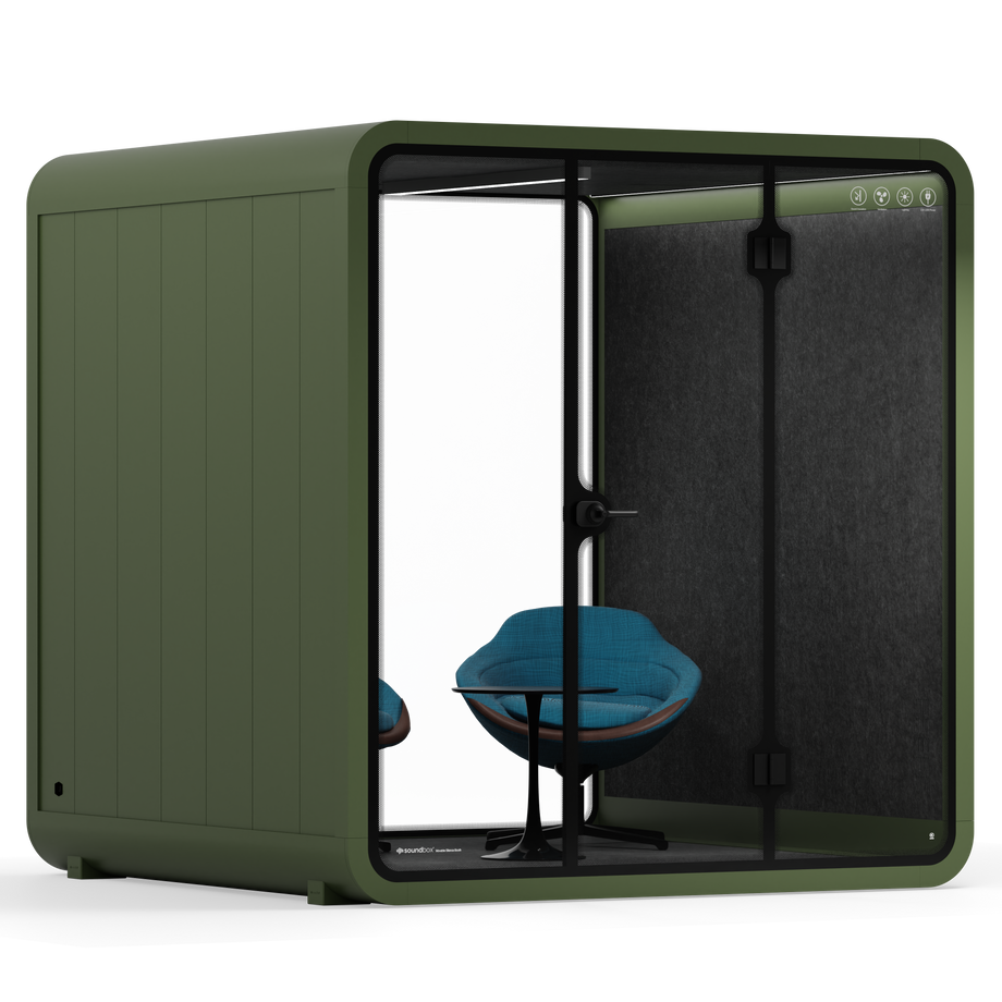 Meeting Booth Quell - 6 PersonDark Green / Dark Grey / Furniture Set 2
