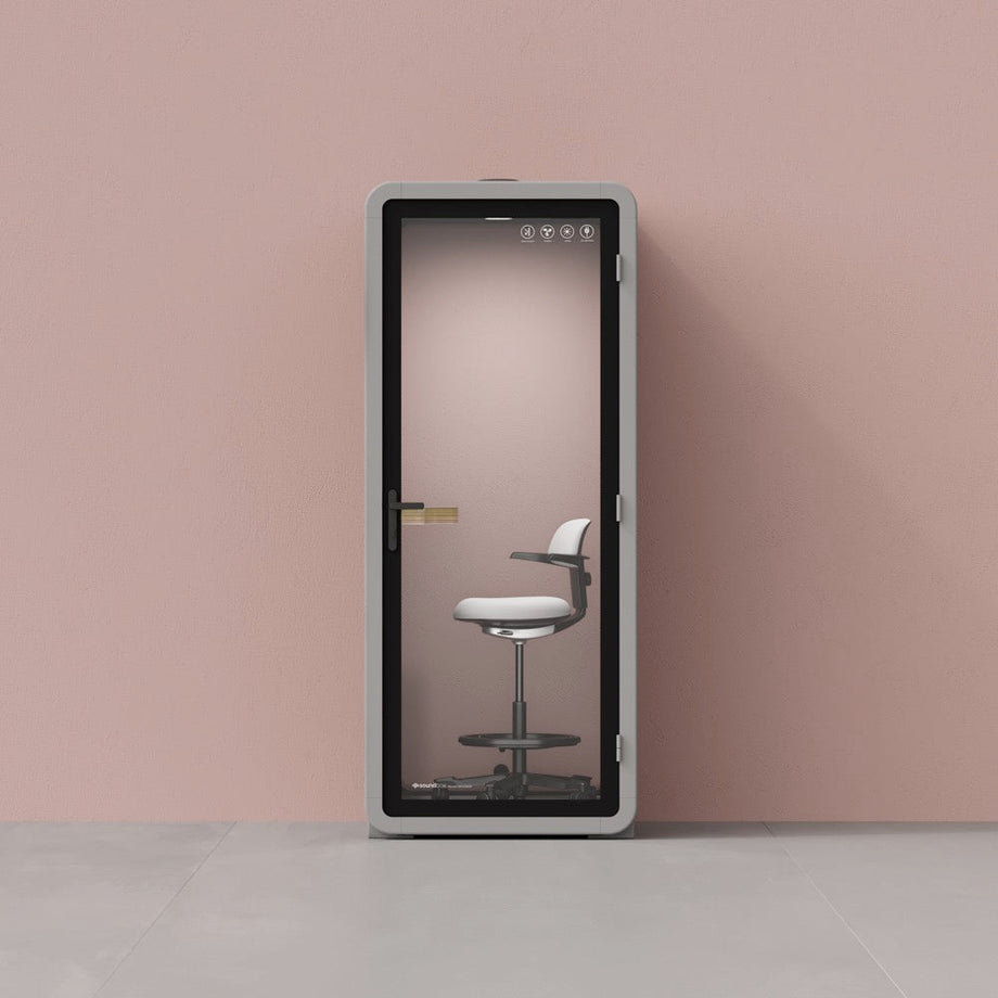 Kontorpod Quell Akustisk Light Grey / With Furniture / Dark Grey