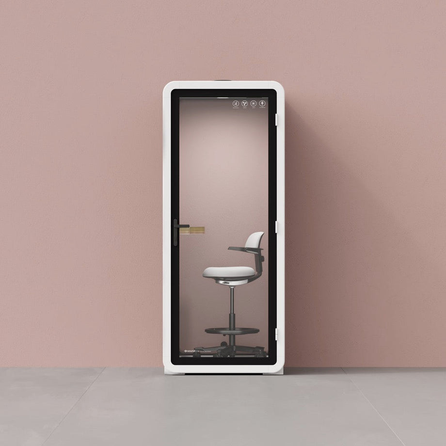 Kontorpod Quell Akustisk White / With Furniture / Dark Grey