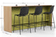 Skanfor Collaborative Breakfast Bar, on a white background with dimensions of 2400mm x 1080mm x 600mm
