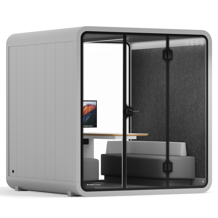 Meeting Booth Quell - 6 PersonLight Grey / Dark Grey / Furniture Set 1