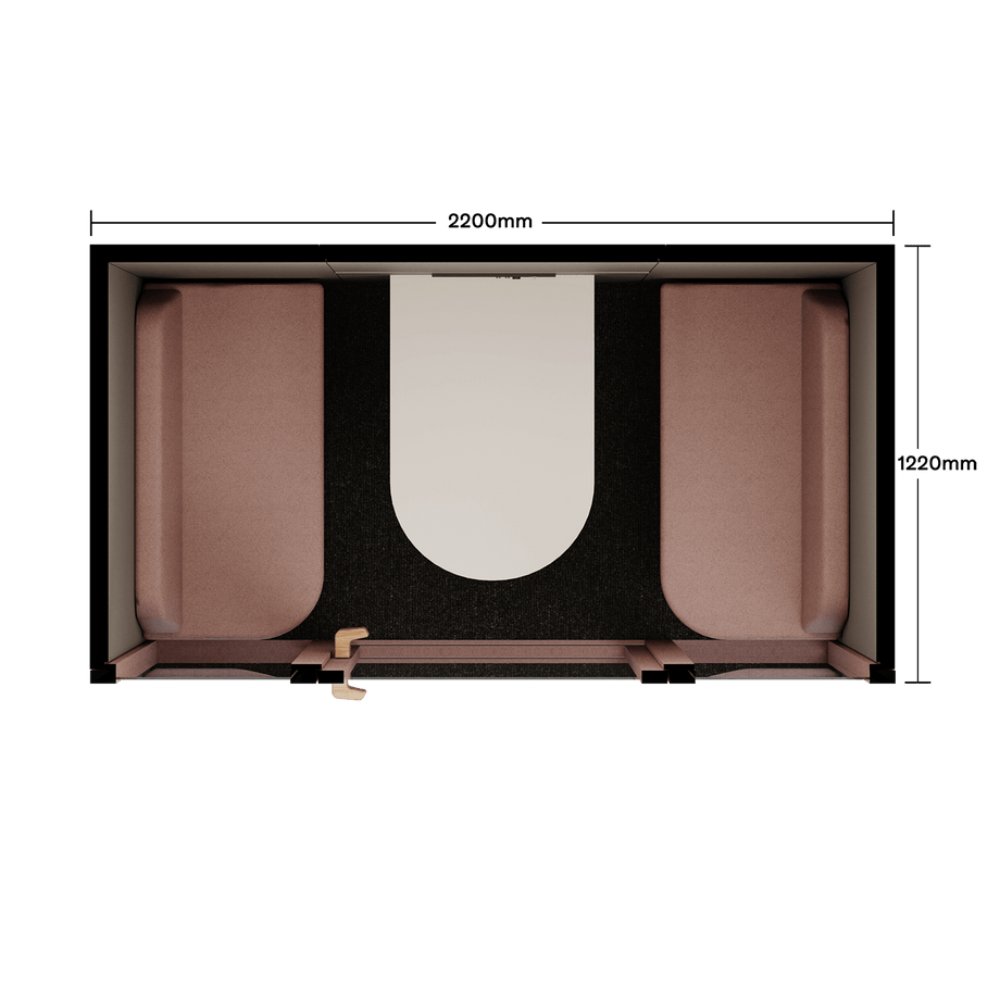 Folio Office Pod - 2-4 PersonFolio Blush / Furniture As Per Images