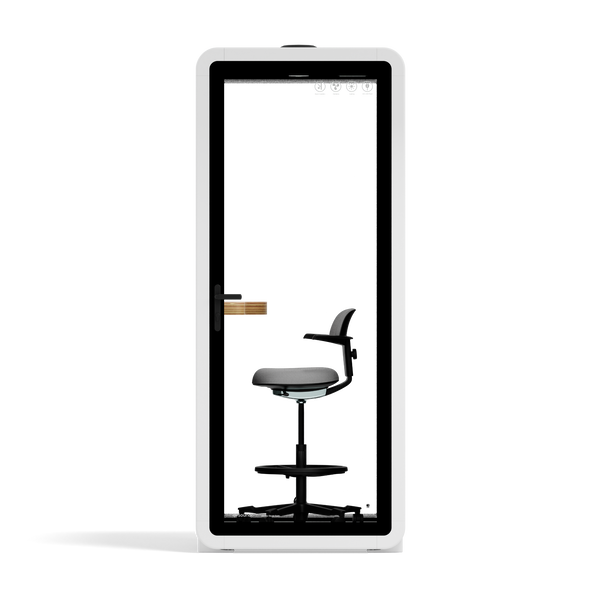 Kontorpod Quell Akustisk White / With Furniture / Dark Grey