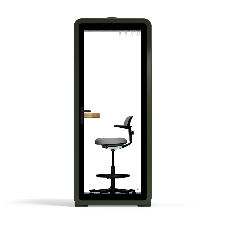 Kontorpod Quell Akustisk Green / With Furniture / Dark Grey