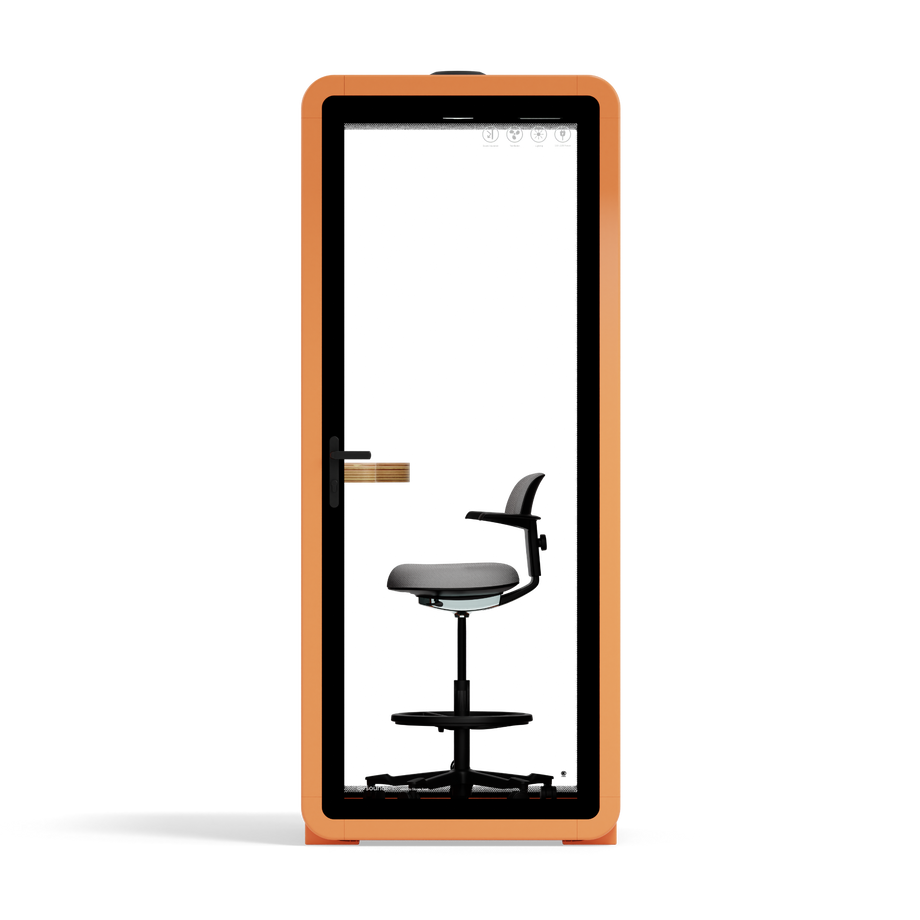 Kontorpod Quell Akustisk Orange / With Furniture / Dark Grey