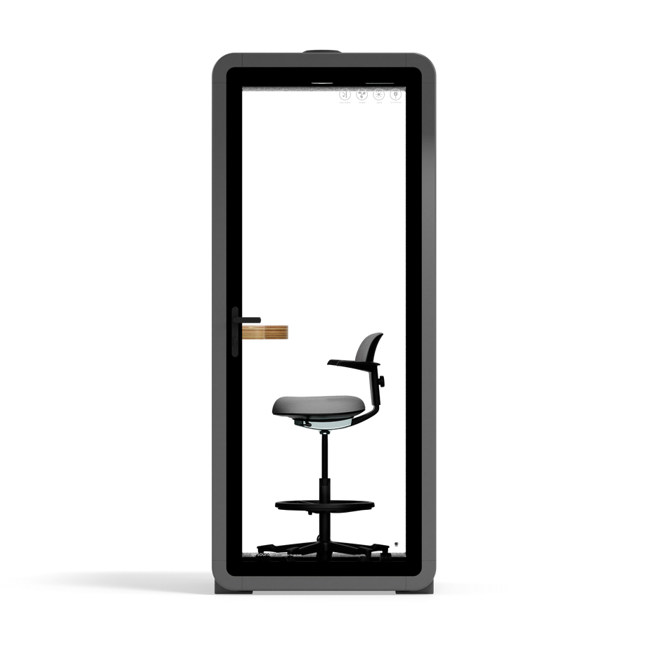 Kontorpod Quell Akustisk Wooden / With Furniture / Dark Grey