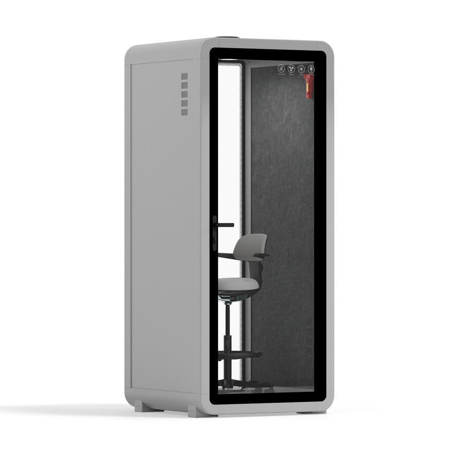 Kontorpod Quell Akustisk Light Grey / With Furniture / Dark Grey