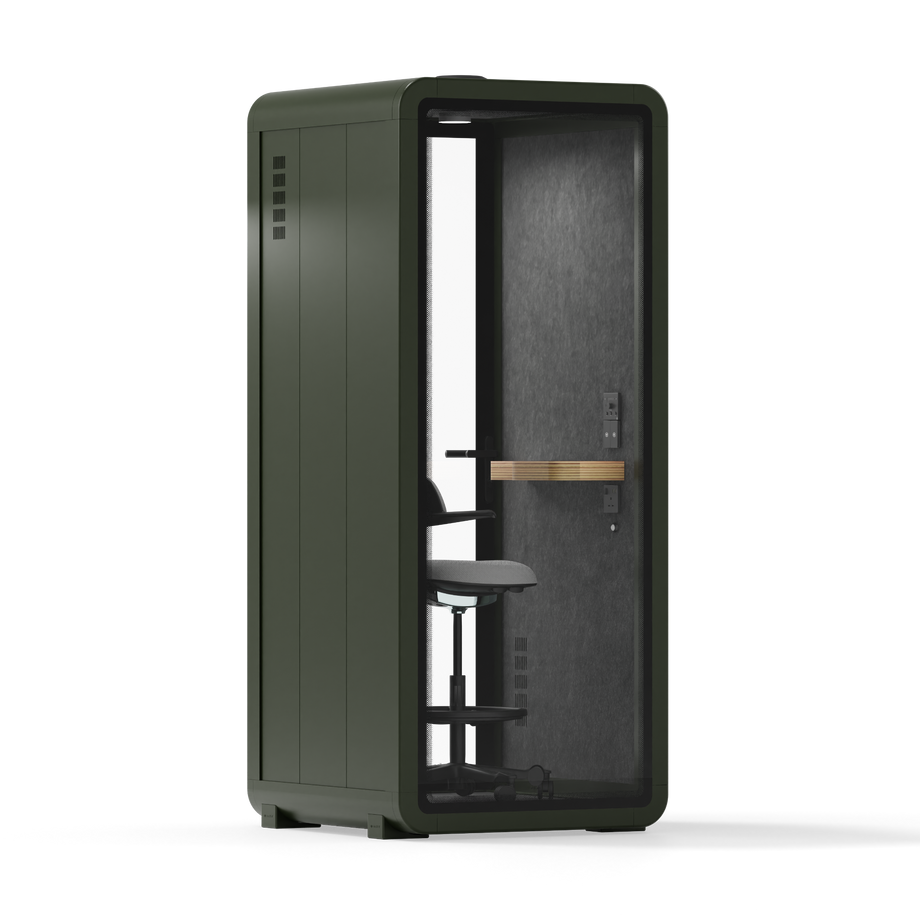 Kontorpod Quell Akustisk Green / With Furniture / Dark Grey