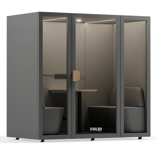 Folio Office Pod - 2-4 PersonFolio Dark Grey / Furniture As Per Images