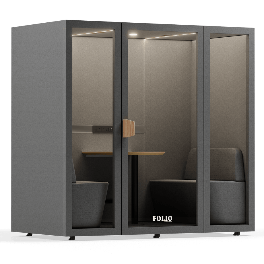 Folio Office Pod - 2-4 PersonFolio Dark Grey / Furniture As Per Images