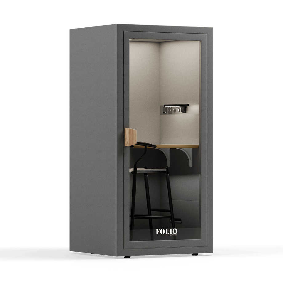 Office Phone Booth Folio - Sta opFolio Dark Grey / Furniture Set 2