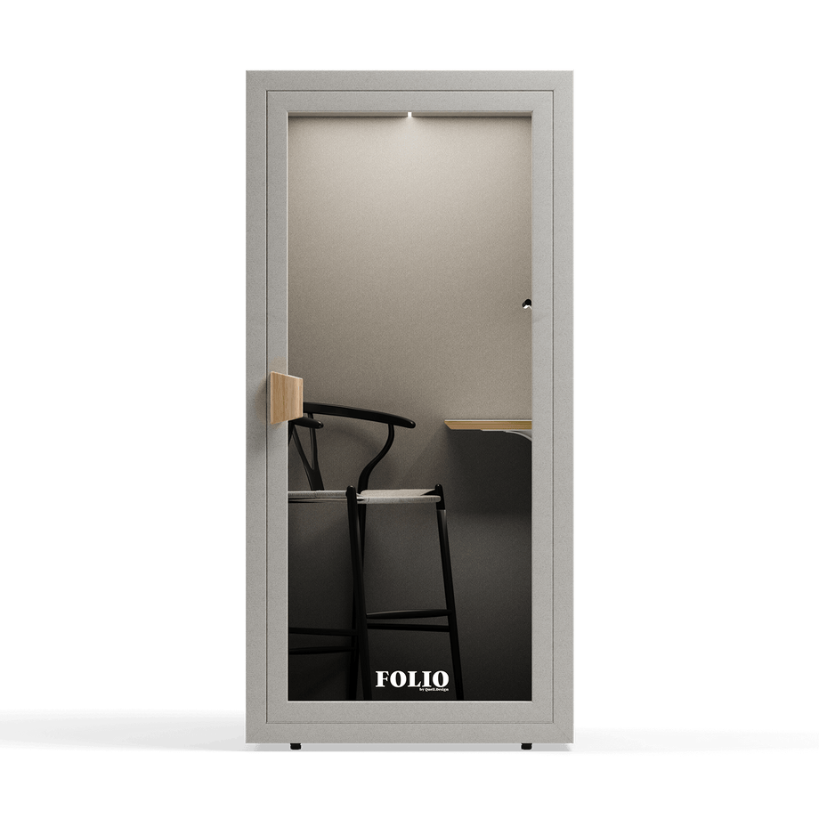 Office Phone Booth Folio - Sta opFolio Pebble Grey / Furniture Set 2