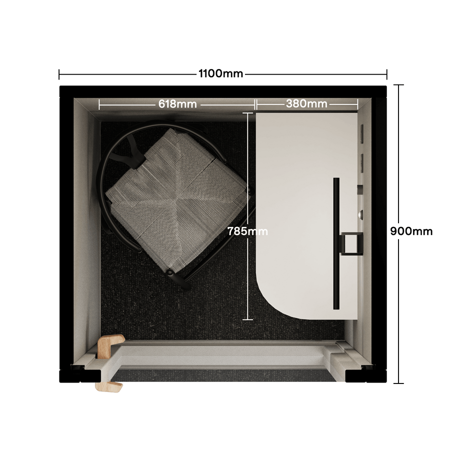 Office Phone Booth Folio - Sta opFolio Pebble Grey / Furniture Set 2