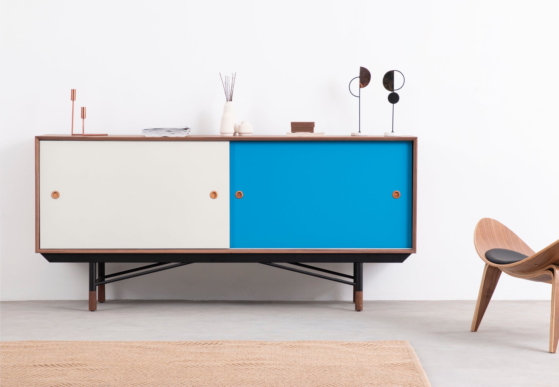 Finn JuhlFinn Juhl - Finn Juhl Credenza, Walnut and Blue