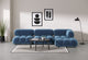 Bellini Sectional - Aegean Blue Velvet - Image 9