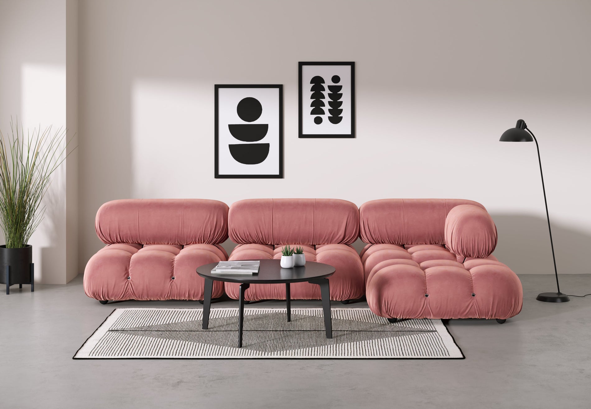 Bellini SectionalRouge Pink Samt