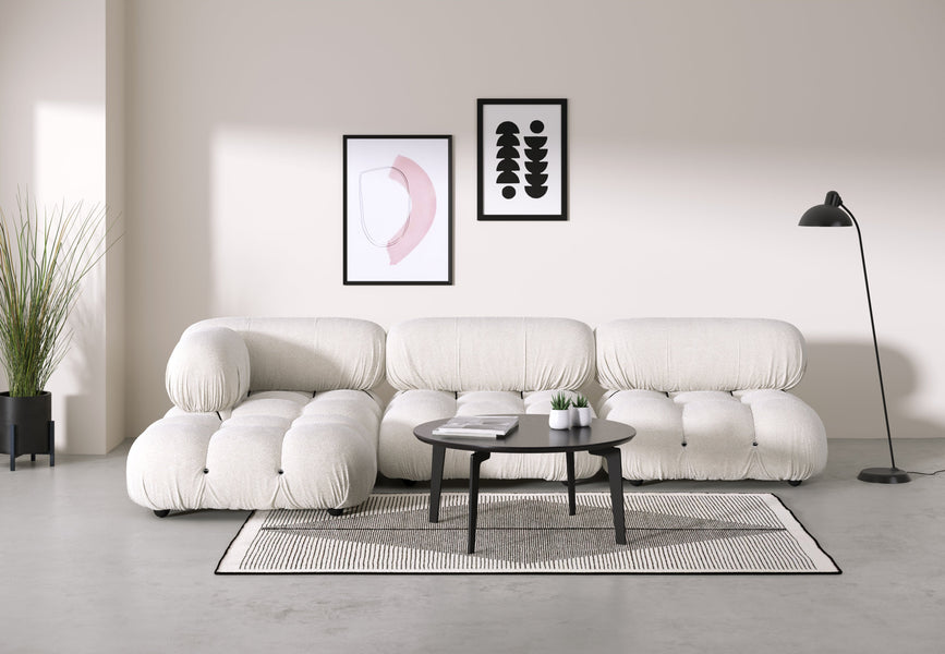 Bellini SectionalWhite Boucle