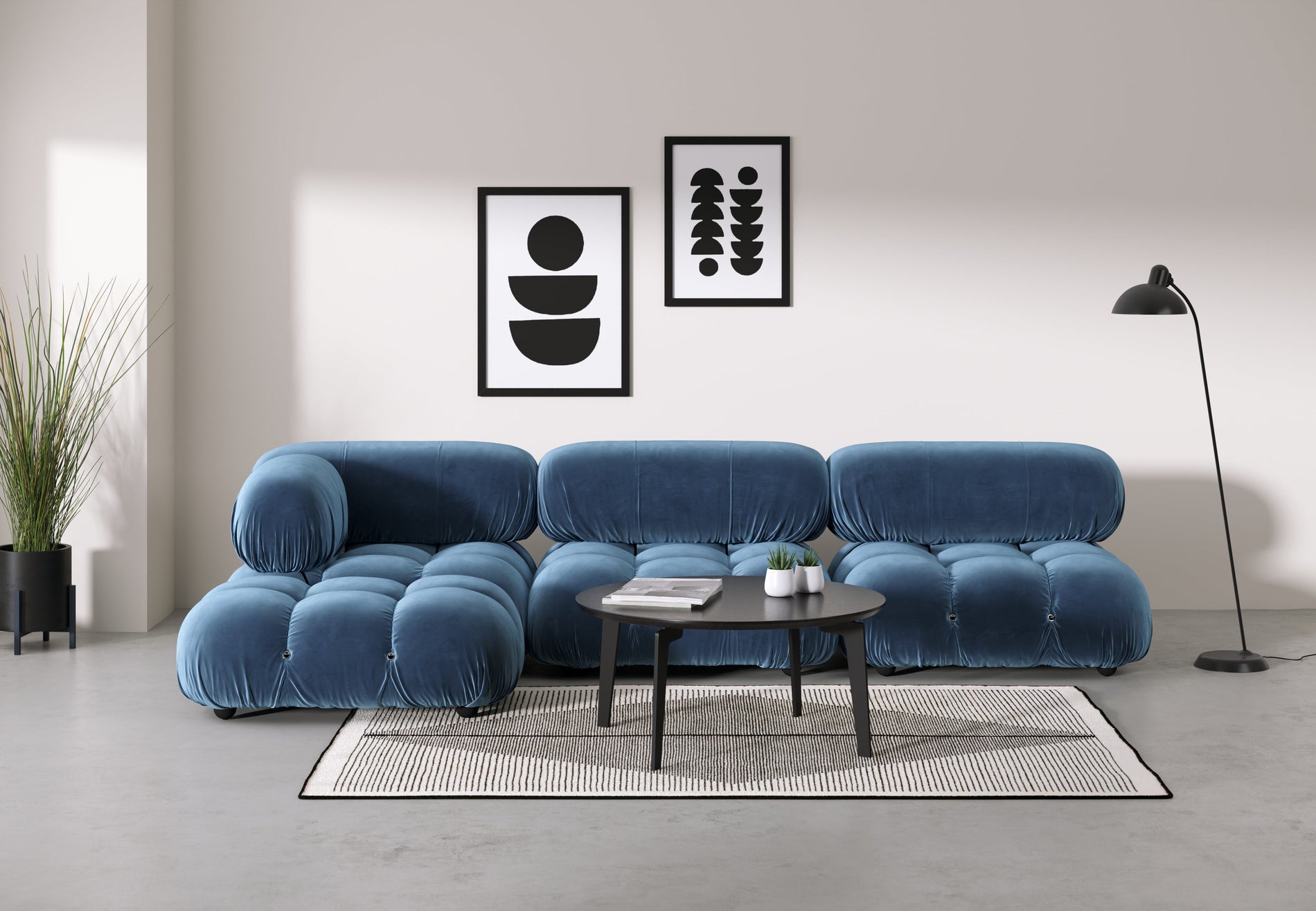 Bellini SectionalAegean Blue Samt