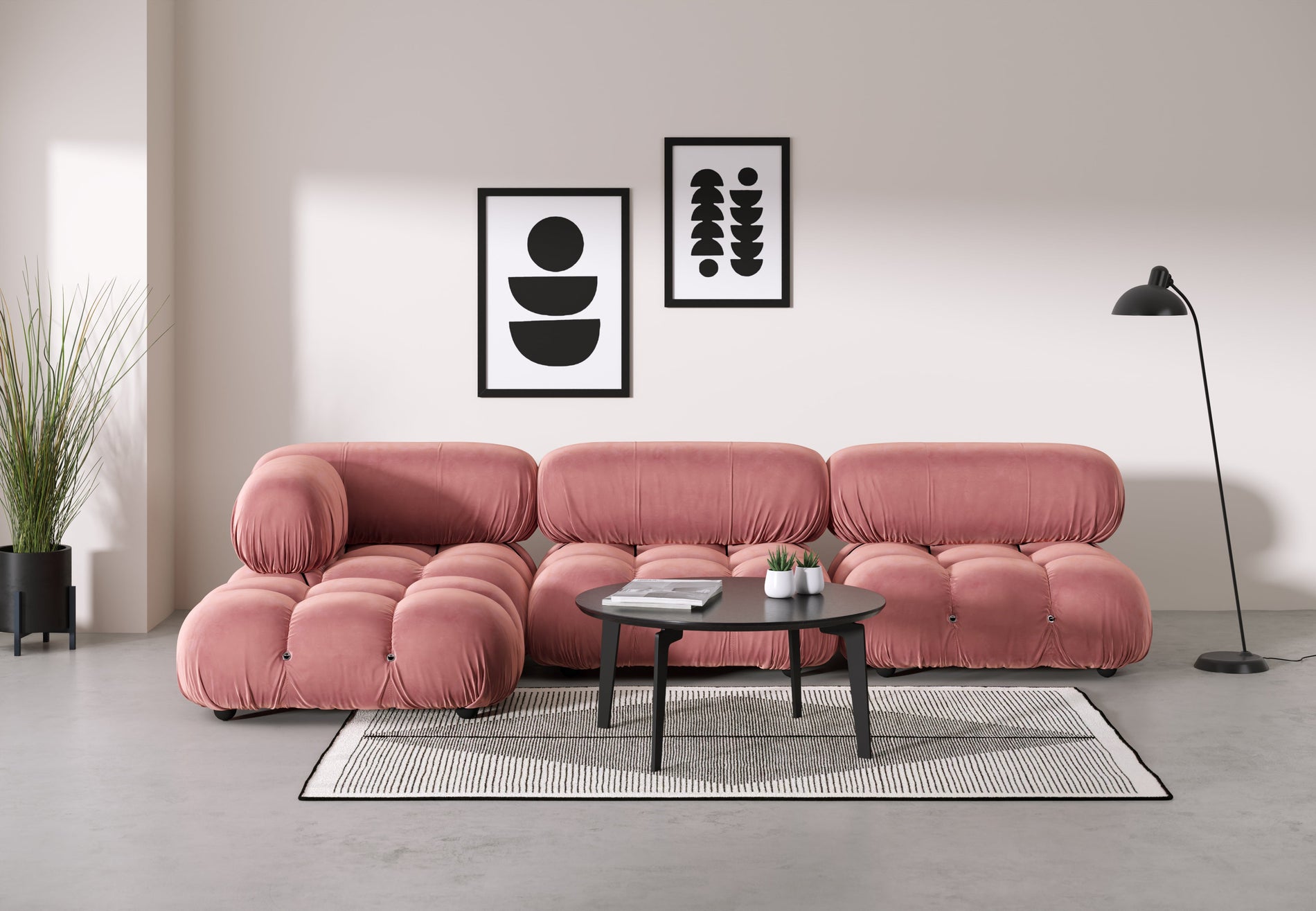 Bellini SectionalRouge Pink Samt