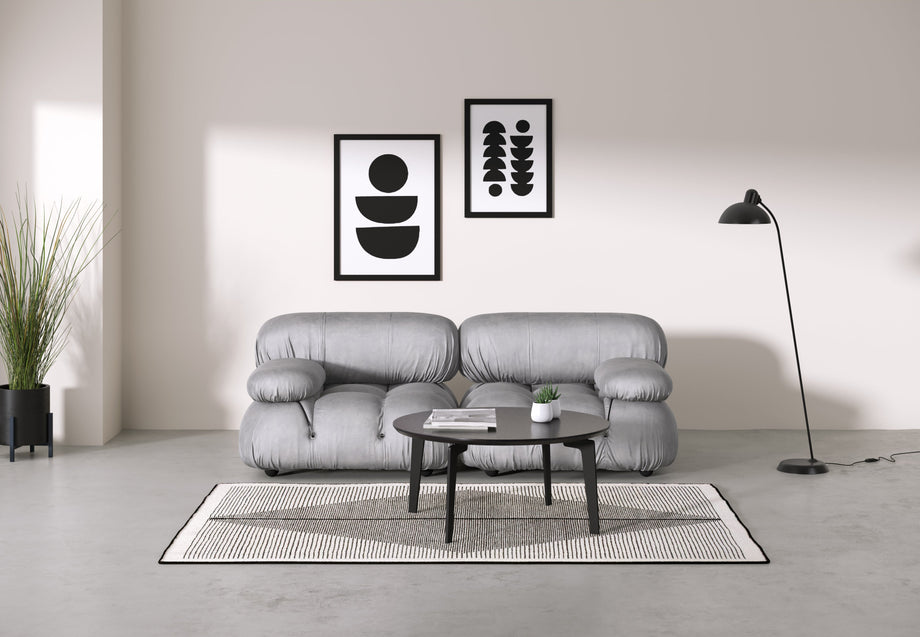 Bellini SoffaLight Gray Velvet