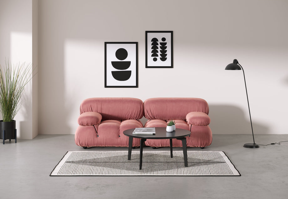 Bellini SoffaBlush Pink Velvet