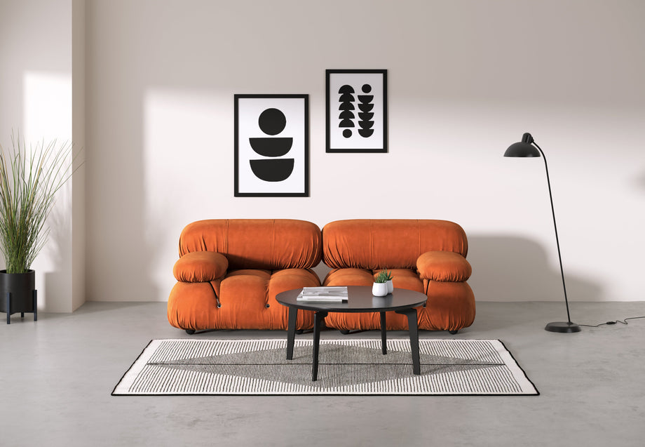 Bellini SoffaApricot Velvet