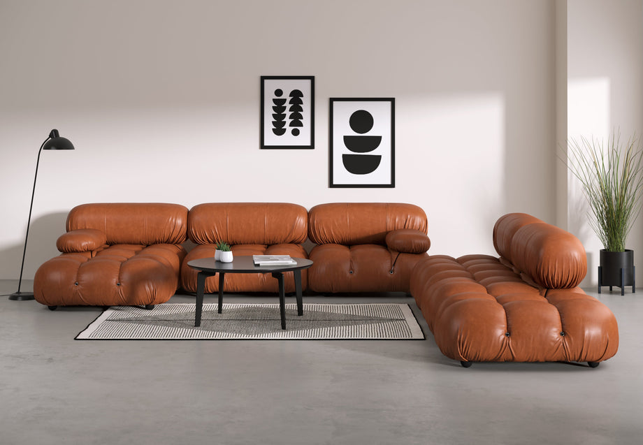 Bellini stor sektionssengTan Premium Leather