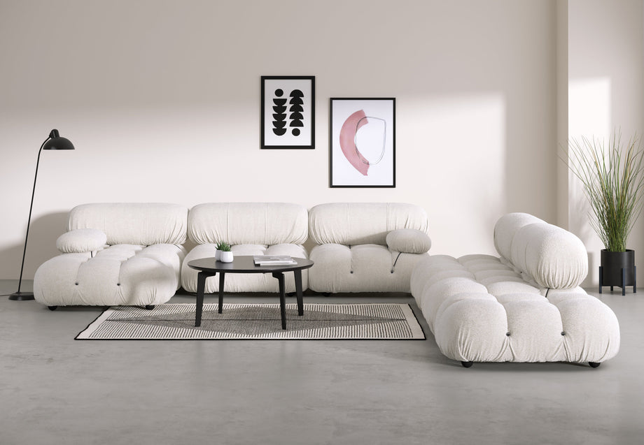 Bellini stor sektionssengWhite Boucle