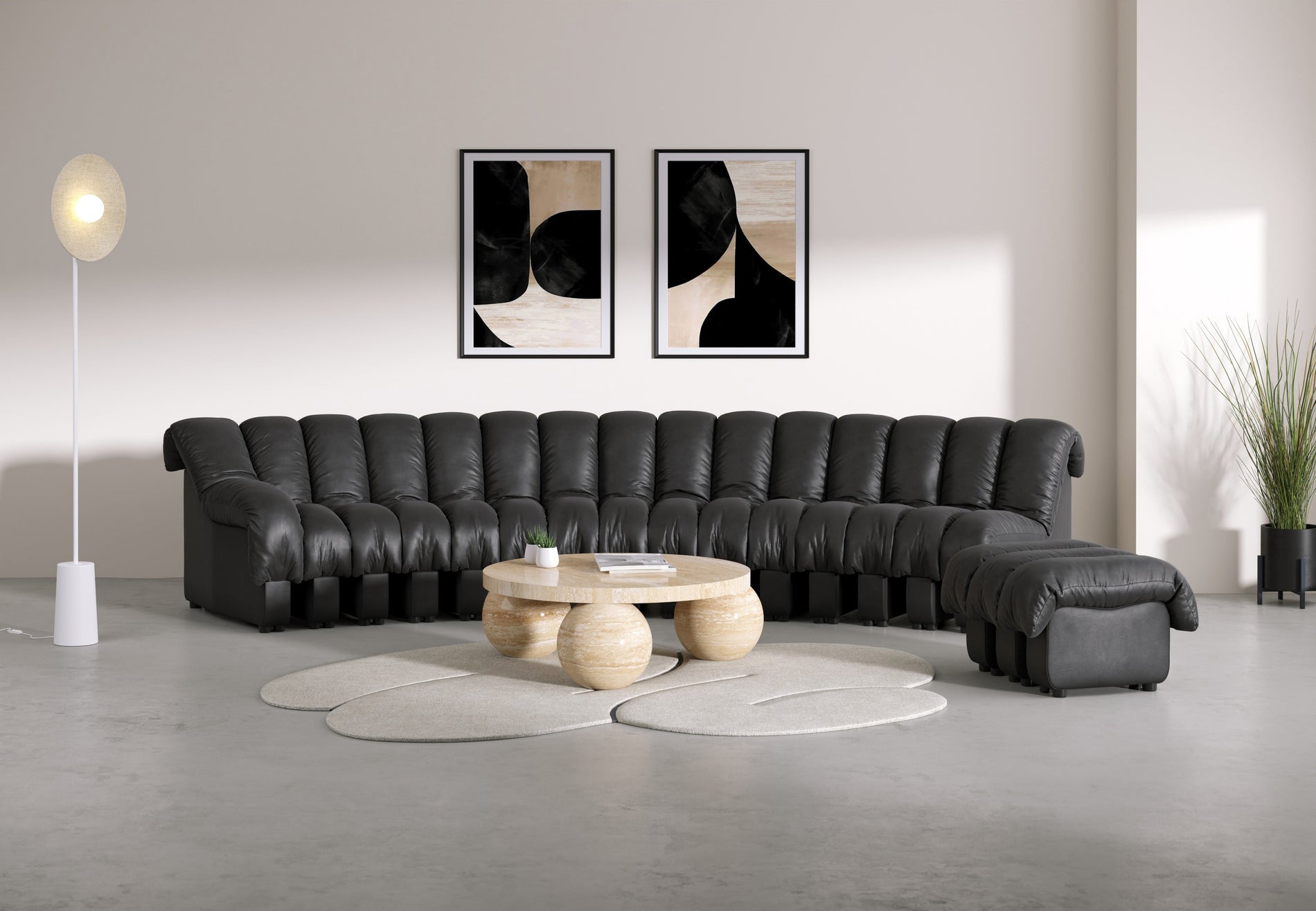 DS 600Schwarzes veganes Leder