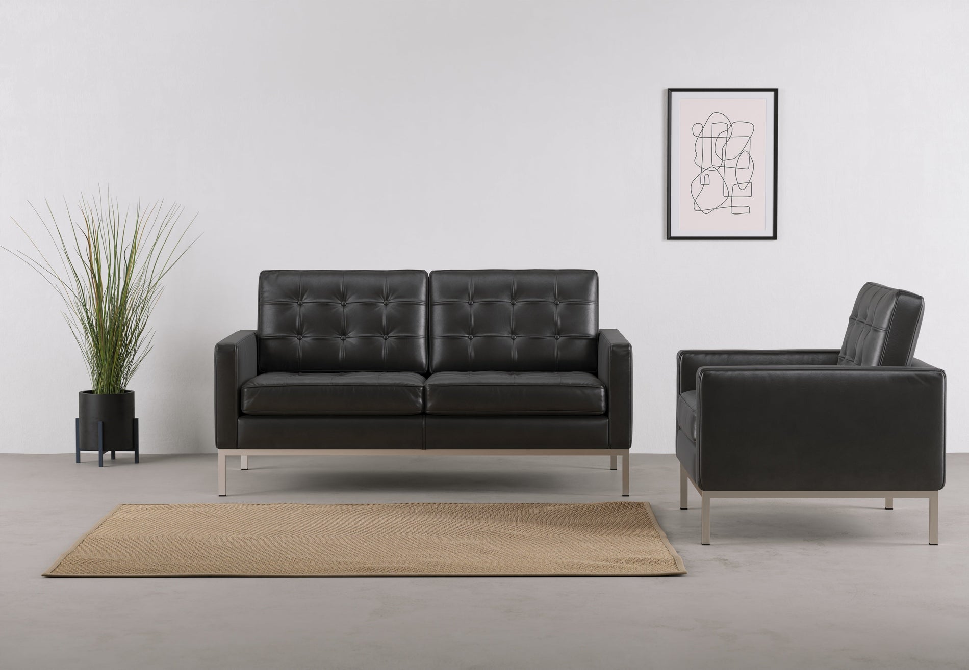 FlorenceMidnight Black Premium Leather